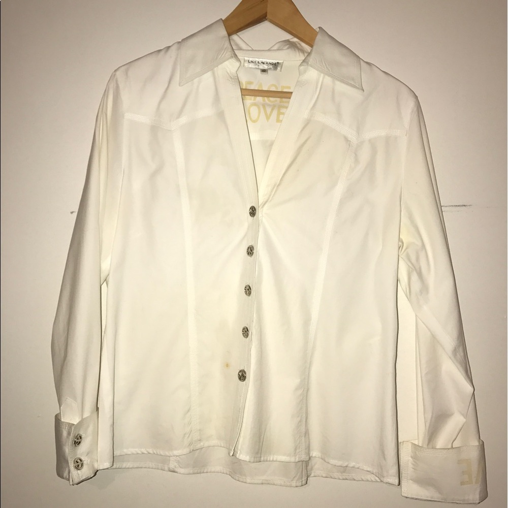 Lili Lalande Button-down Peace & Love Shirt