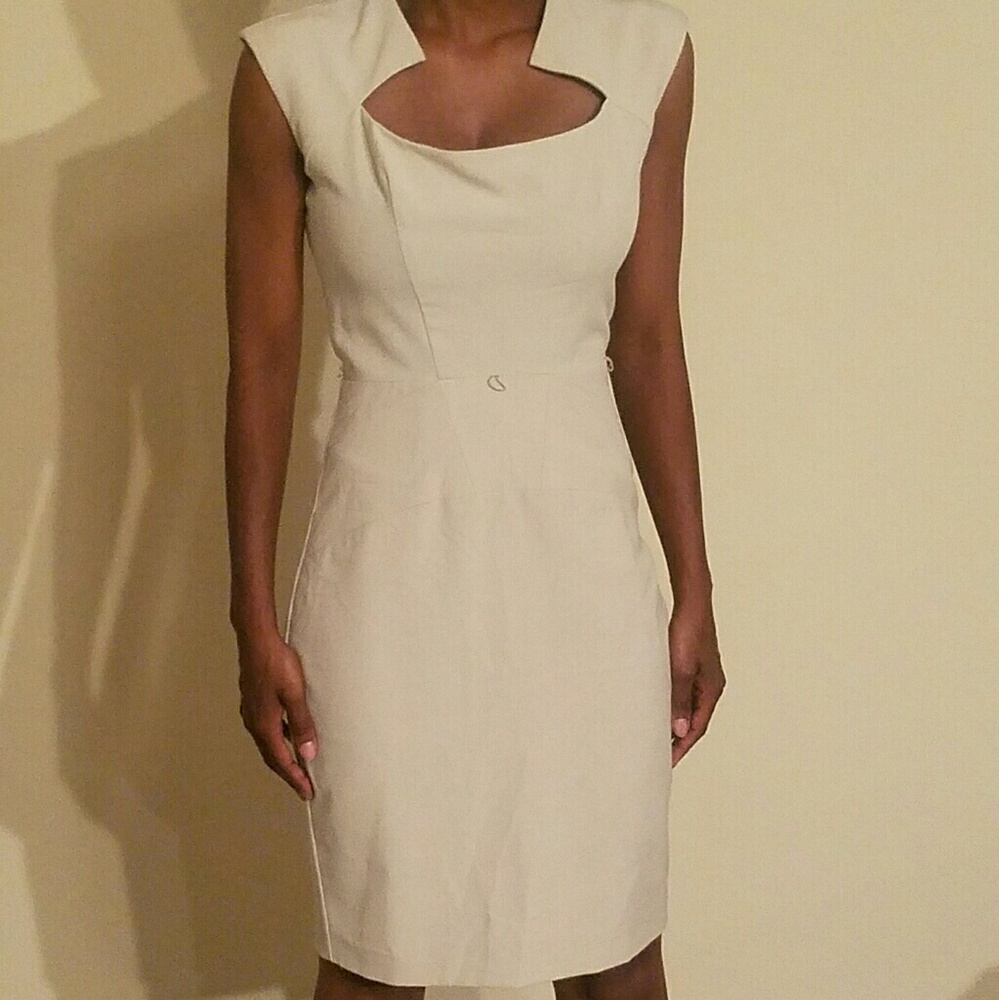 Beige career dress