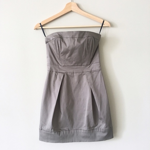 French Connection Taupe Strapless Dress - Picture 1 of 6