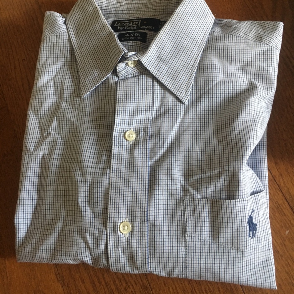 Blue , black, and white Button up by Ralph Lauren