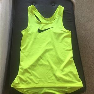 Nike dri-fit neon yellow tank