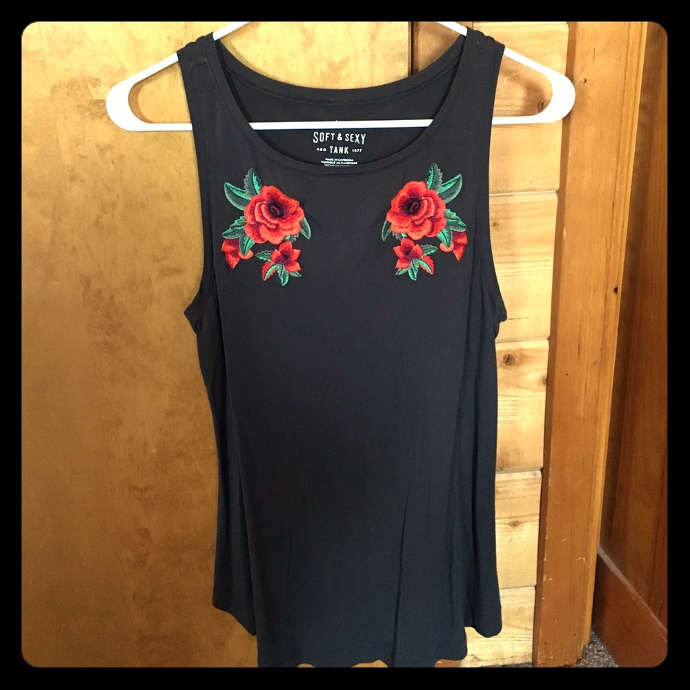 American eagle embroidered tank