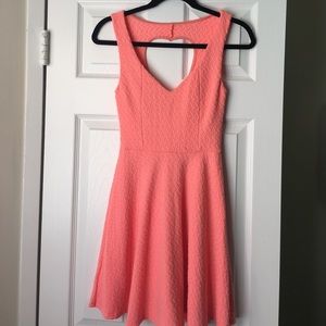 Coral brightly colored dress
