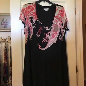 Black Dress Paisley Neckline