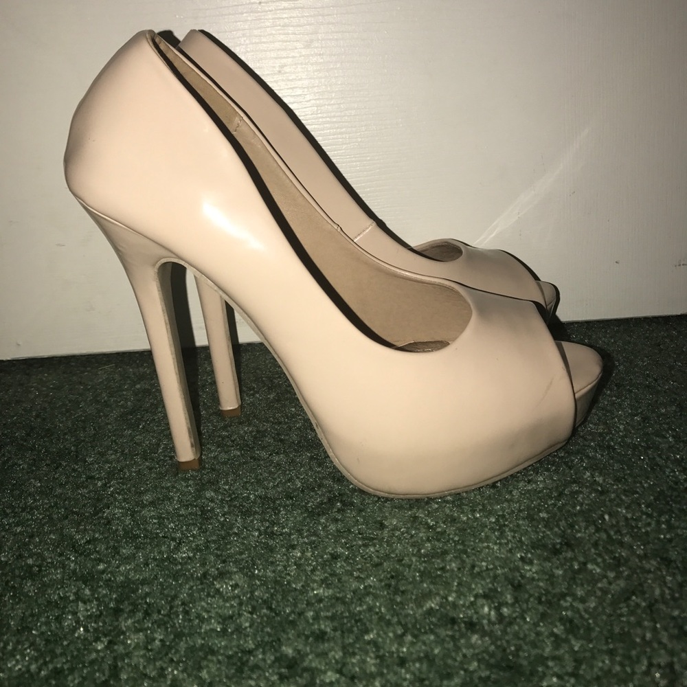 Beige high heels