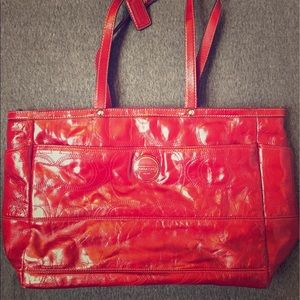 Coach - Red Patent Leather Diaper Bag