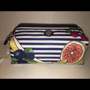 Tory Burch Sylvan stripe Lrg Molded Cosmetic Case