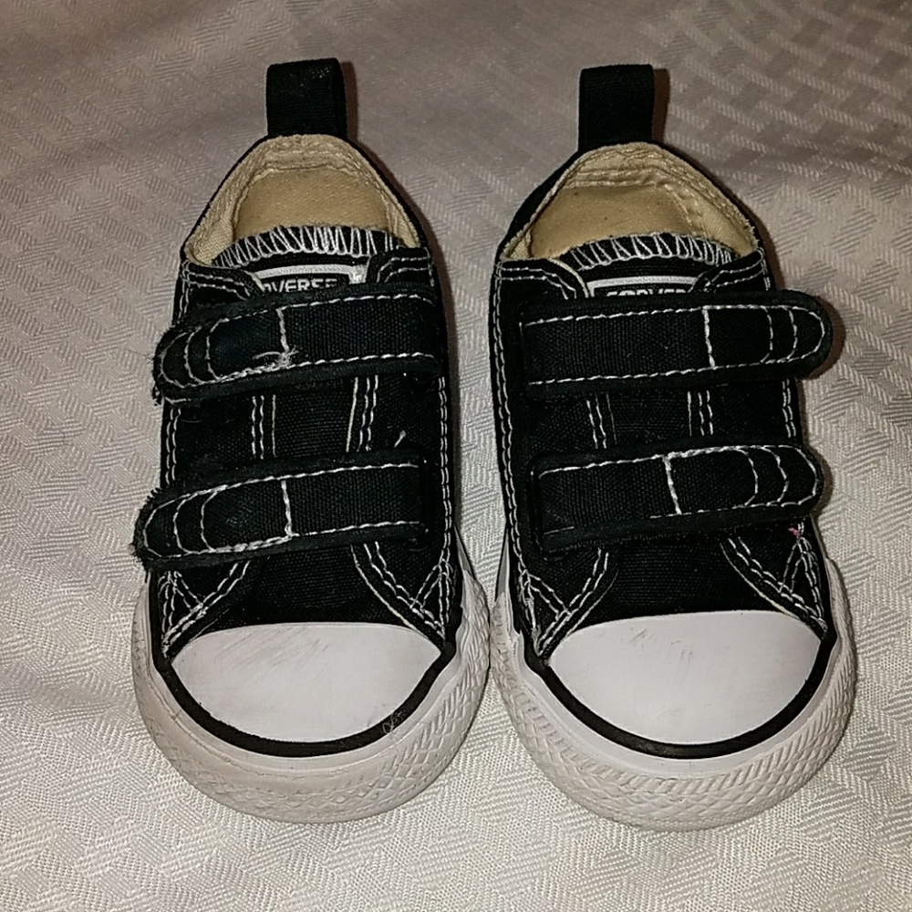 **SOLD*Converse All Star double Velcro Black shoes