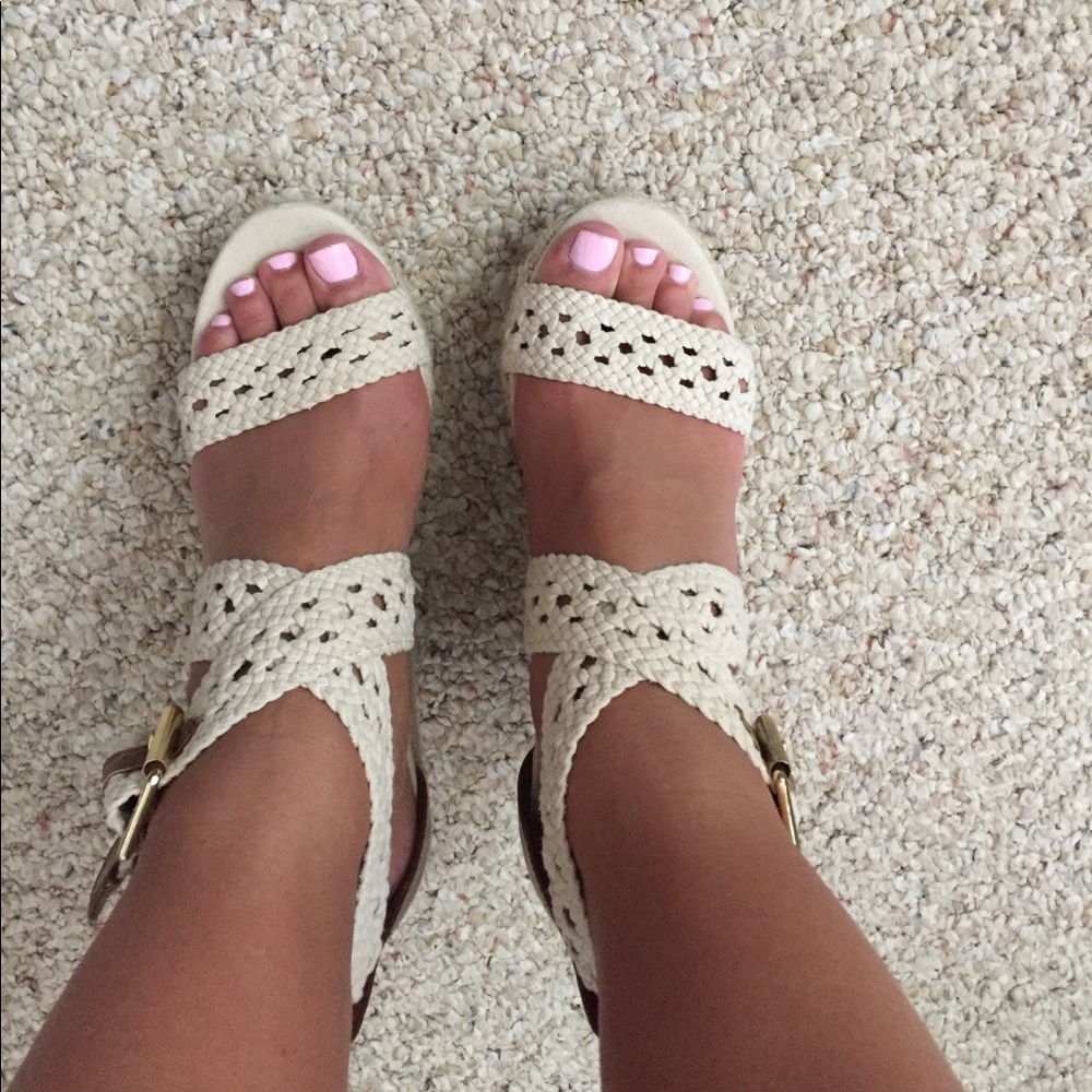 Cream/brown Brash Wedges