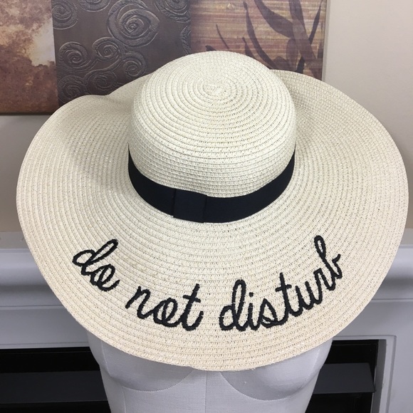Accessories New Do Not Disturb Embroidered Straw Beach Hat Poshmark