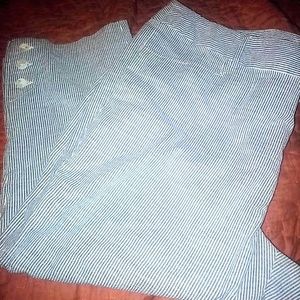 Jennifer and Grace Cute seersucker capri's