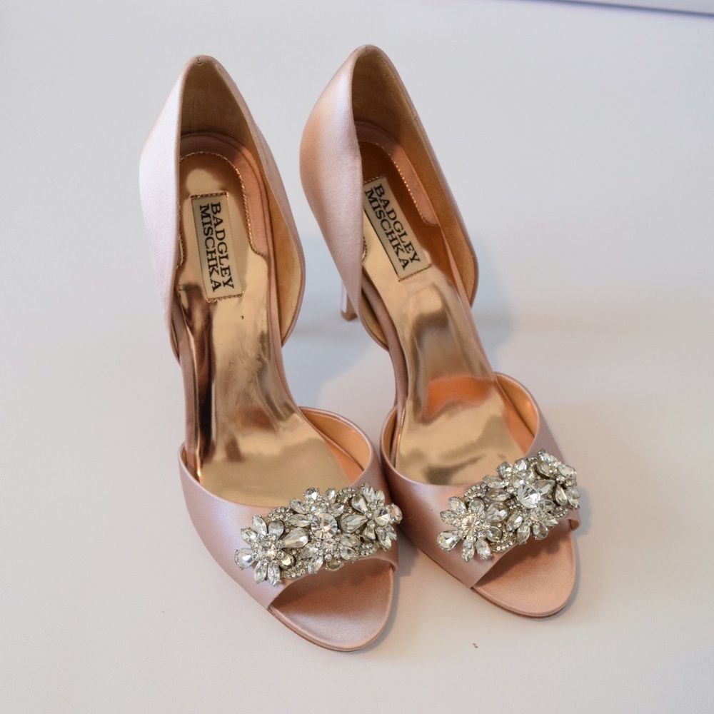 Badgley Mishka Blush Wedding Shoes
