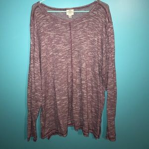 Maroon heather long sleeve light sweater