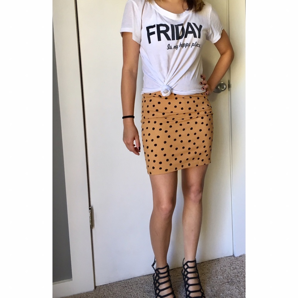 Mustard mini pencil skirt