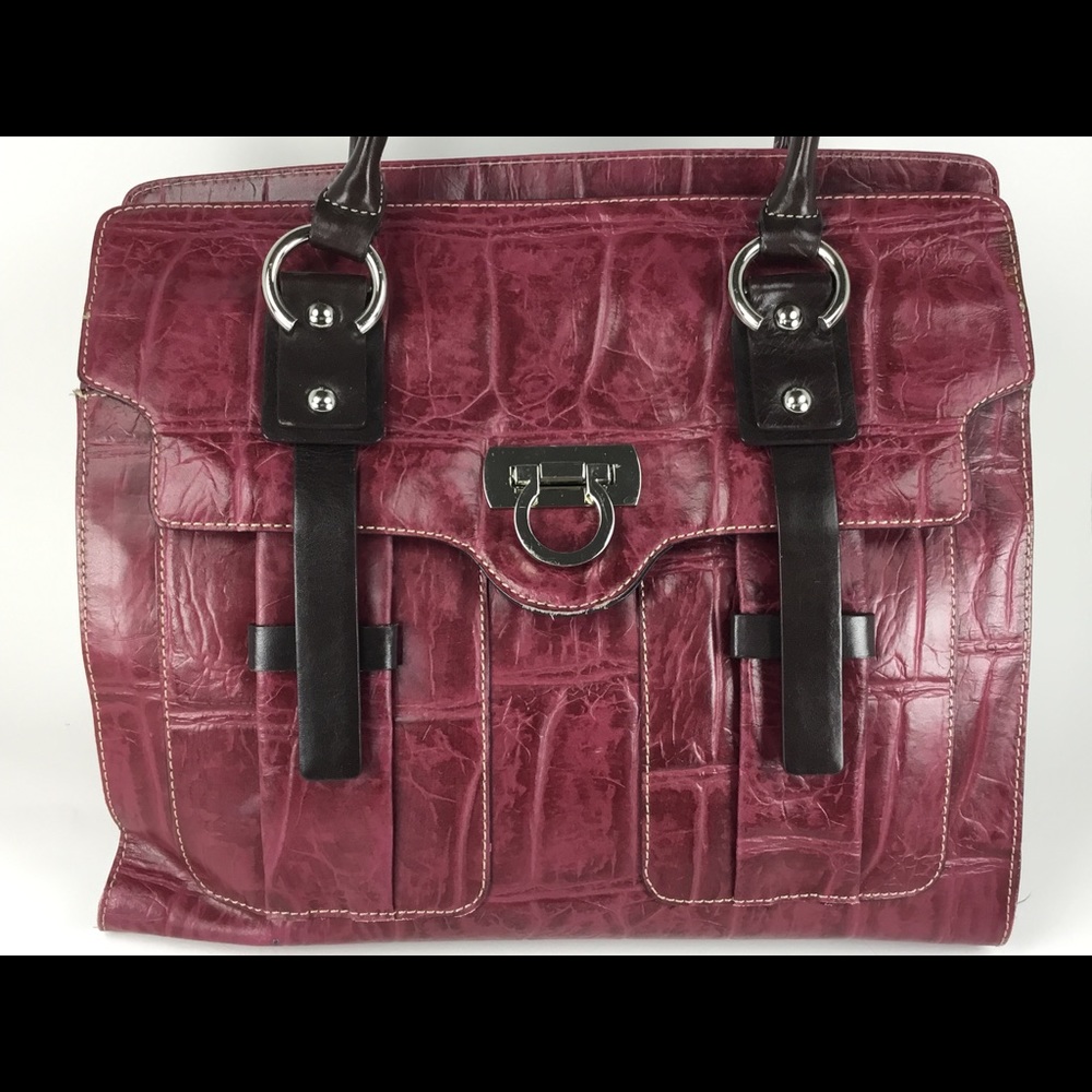Kate Landry Large Burgundy Brown Shoulder Purse