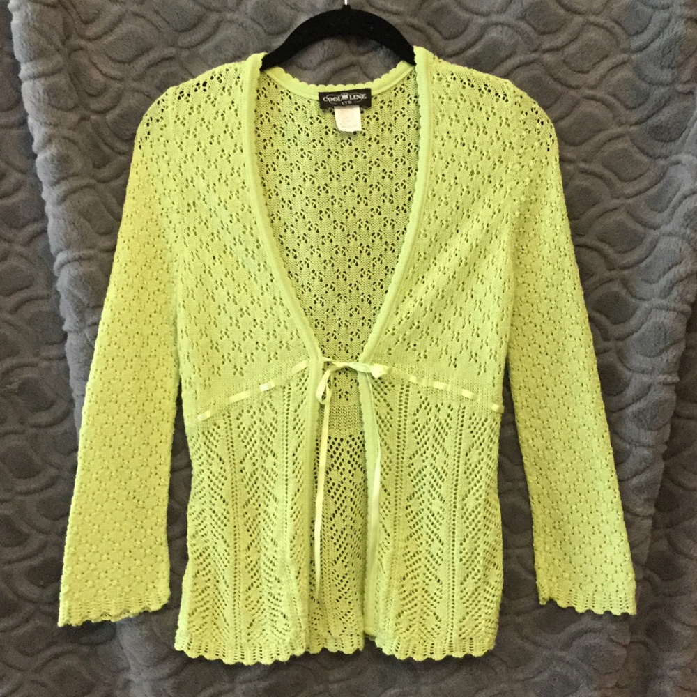 Cool Line lime green sweater, juniors size M