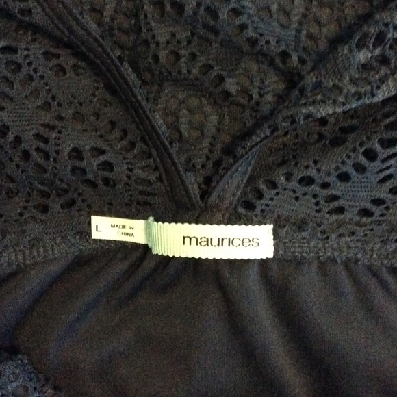 Navy high-low eyelet dress with beaded front - Picture 5 of 6