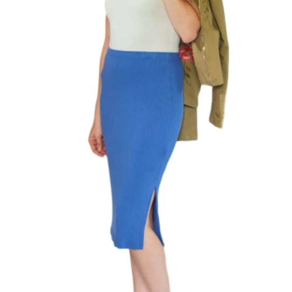 Indigo Ribbed Skirt