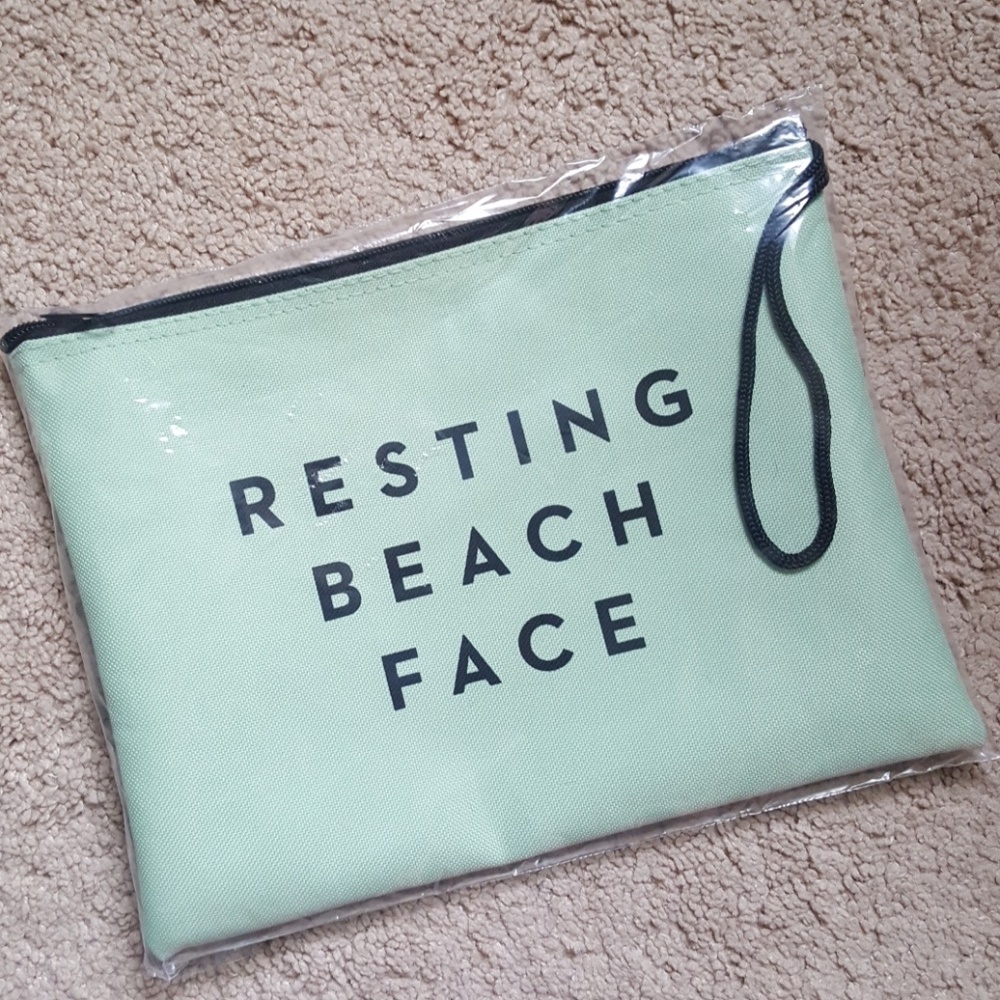 Milly Resting Beach Face Zip Clutch Pouch