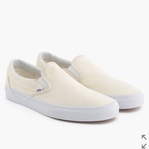 Vans ivory natural off white slip on shoes