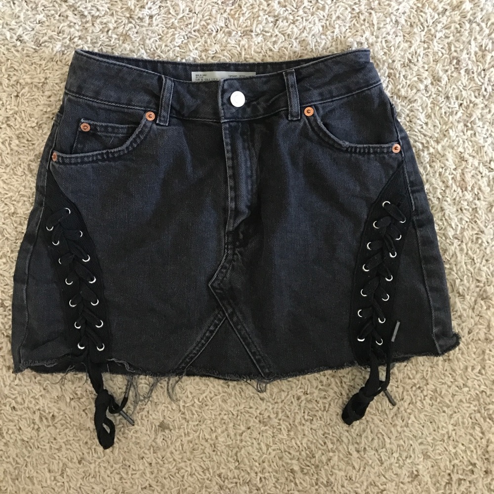 black topshop skirt