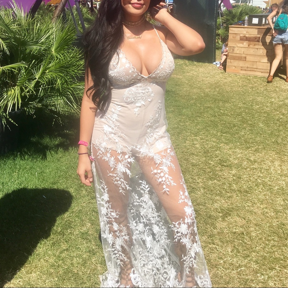Coachella lace romper dress