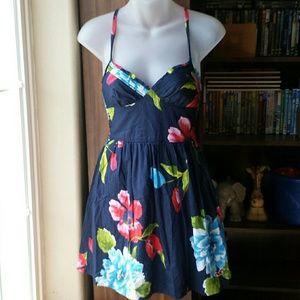 Dark blue floral Hollister dress