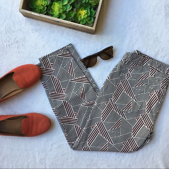 Theory Denim - Theory cropped striped geometric pattern jeans