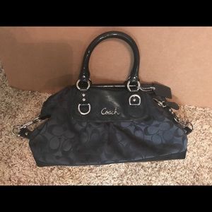 Black coach hand bag