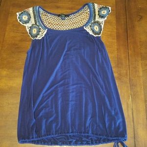 Boho crochet top shirt