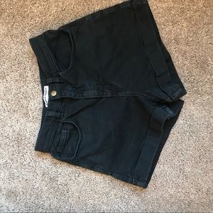 American Apparel High Waist Jean Cuff Short