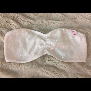 ❗️NWT! PINK VS White Sequin and Lace Bandeau Bra