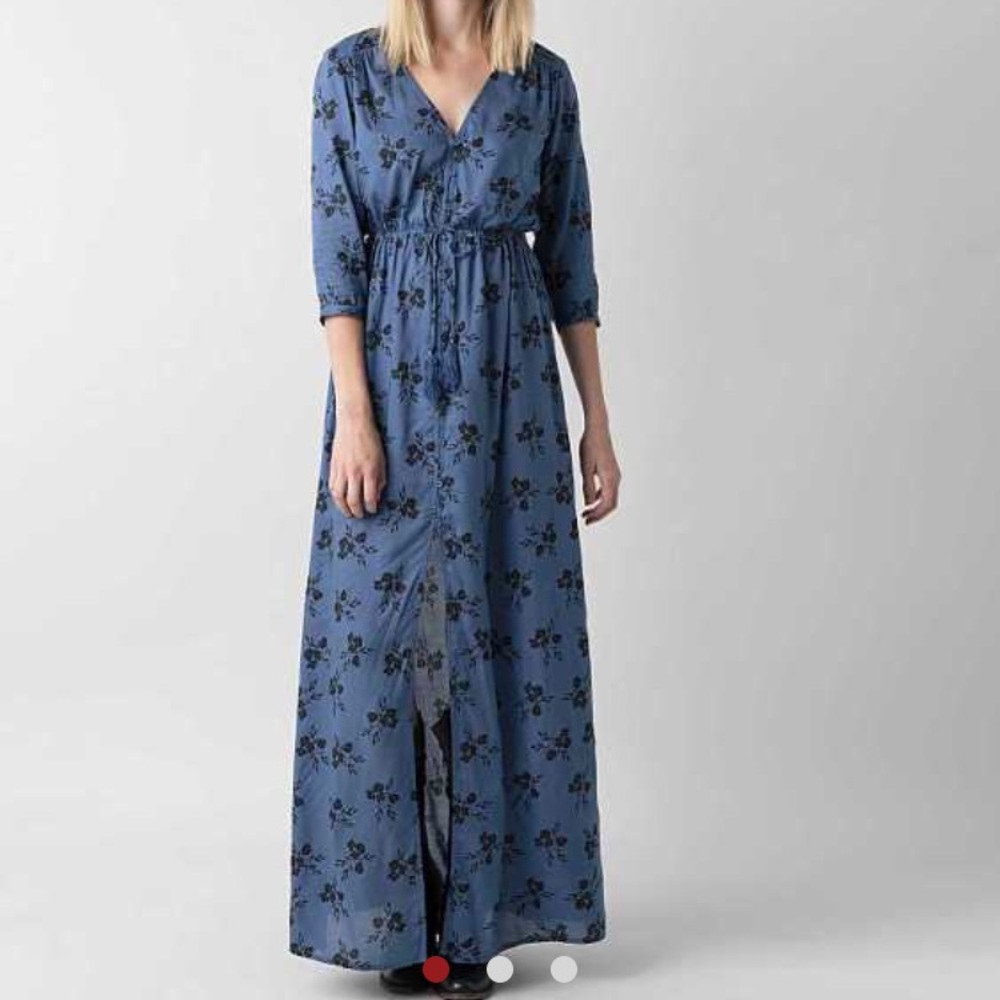 NWT Amuse Society Blue Floral Maxi Dress S