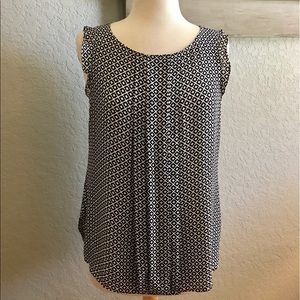 Loft black/white patterned flowy blouse