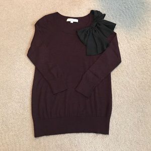 LOFT Scoop Neck Sweater with Bow Detail