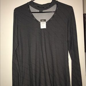 NEW WITH TAGS Striped long sleeve choker top