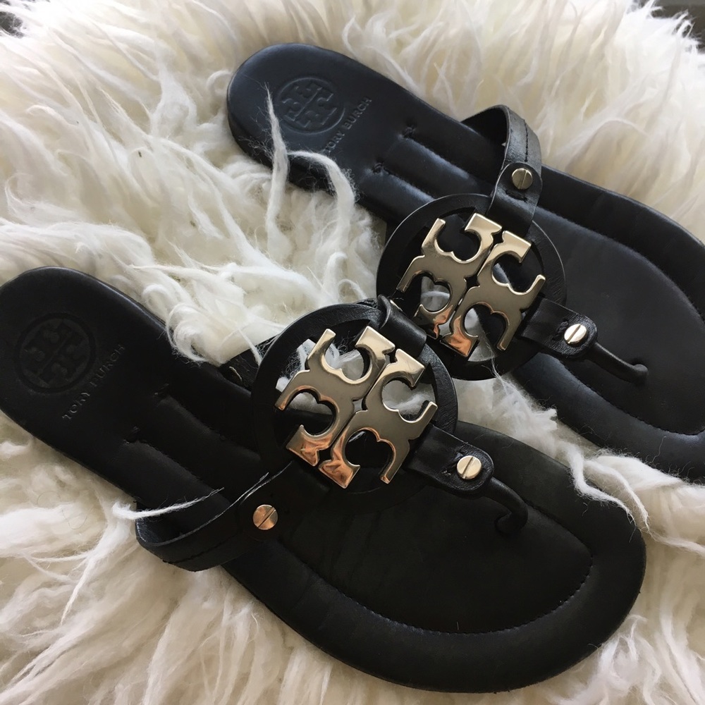 Tory Burch leather flip flops