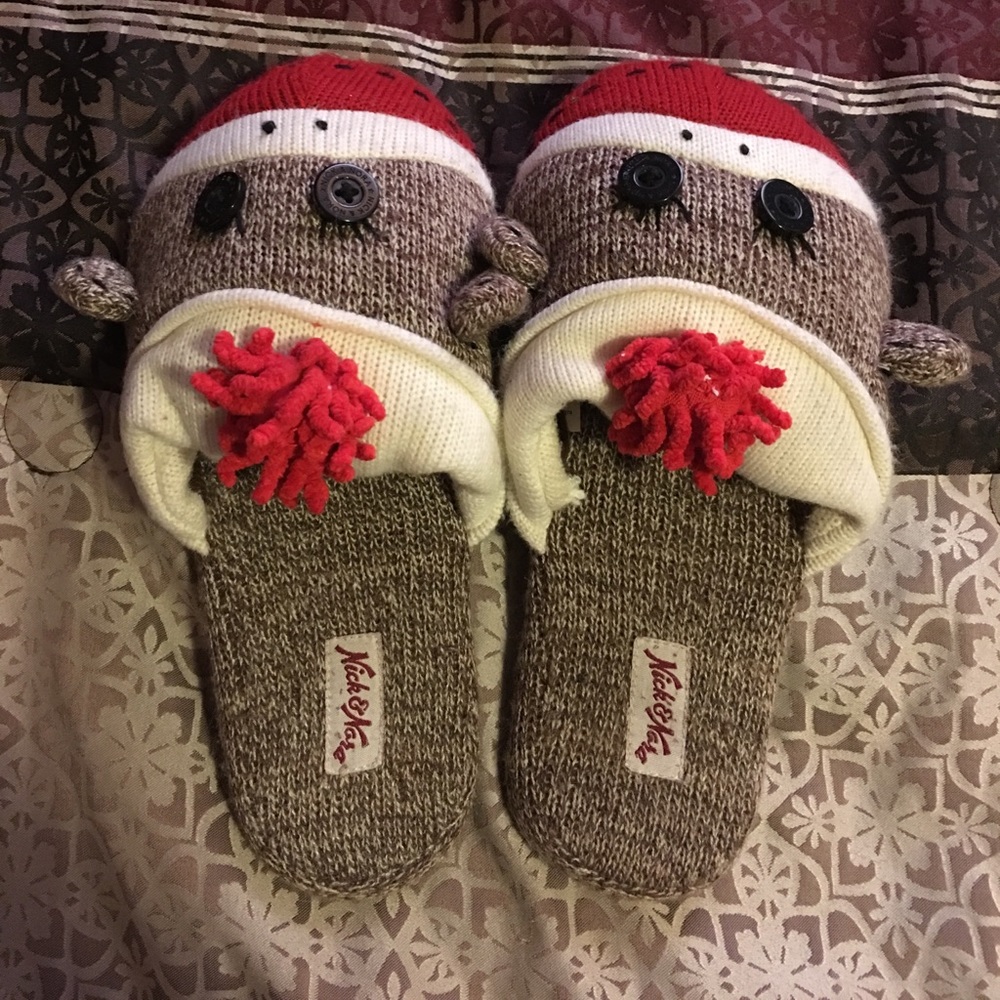 Monkey sock slippers! Never worn