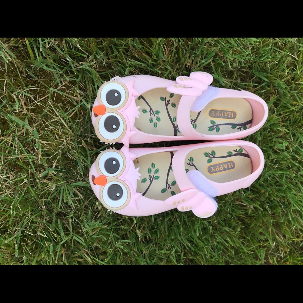 Mini Melissa inspired little girl owl shoes