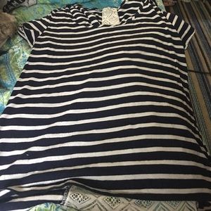 Stripe and lace shirt