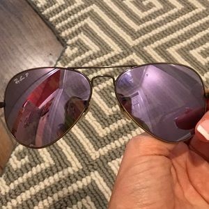 Ray ban aviators with purple flash lenses