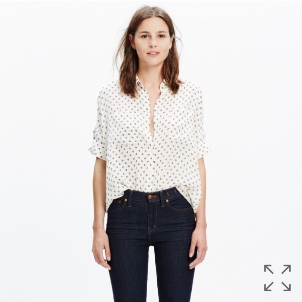 ISO ✨ Courier Shirt in Silk Foulard Dot