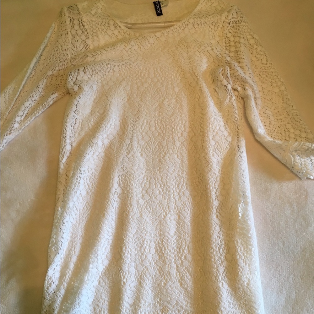 h&m white lace dress