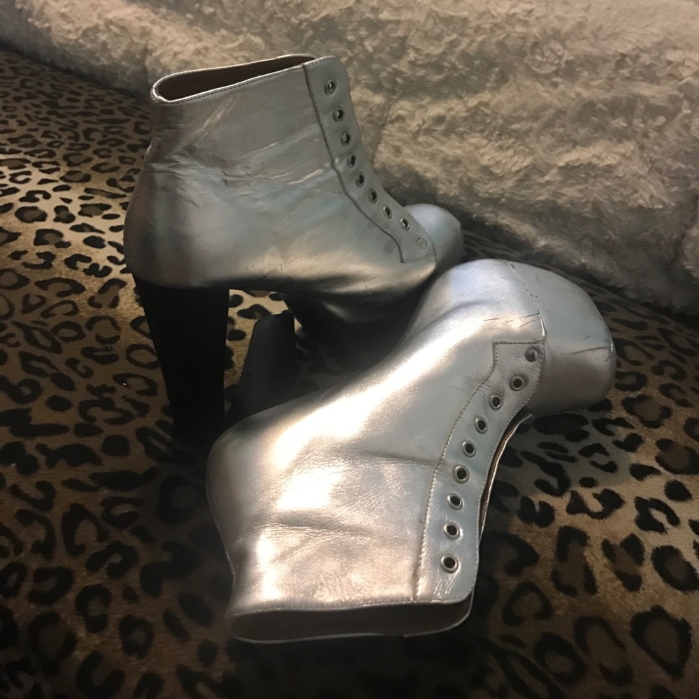 Jeffery Campbell's metallic Litas