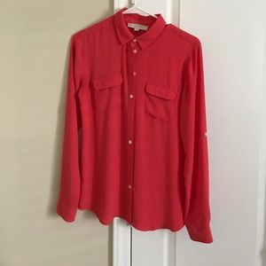 Bright orange Loft blouse