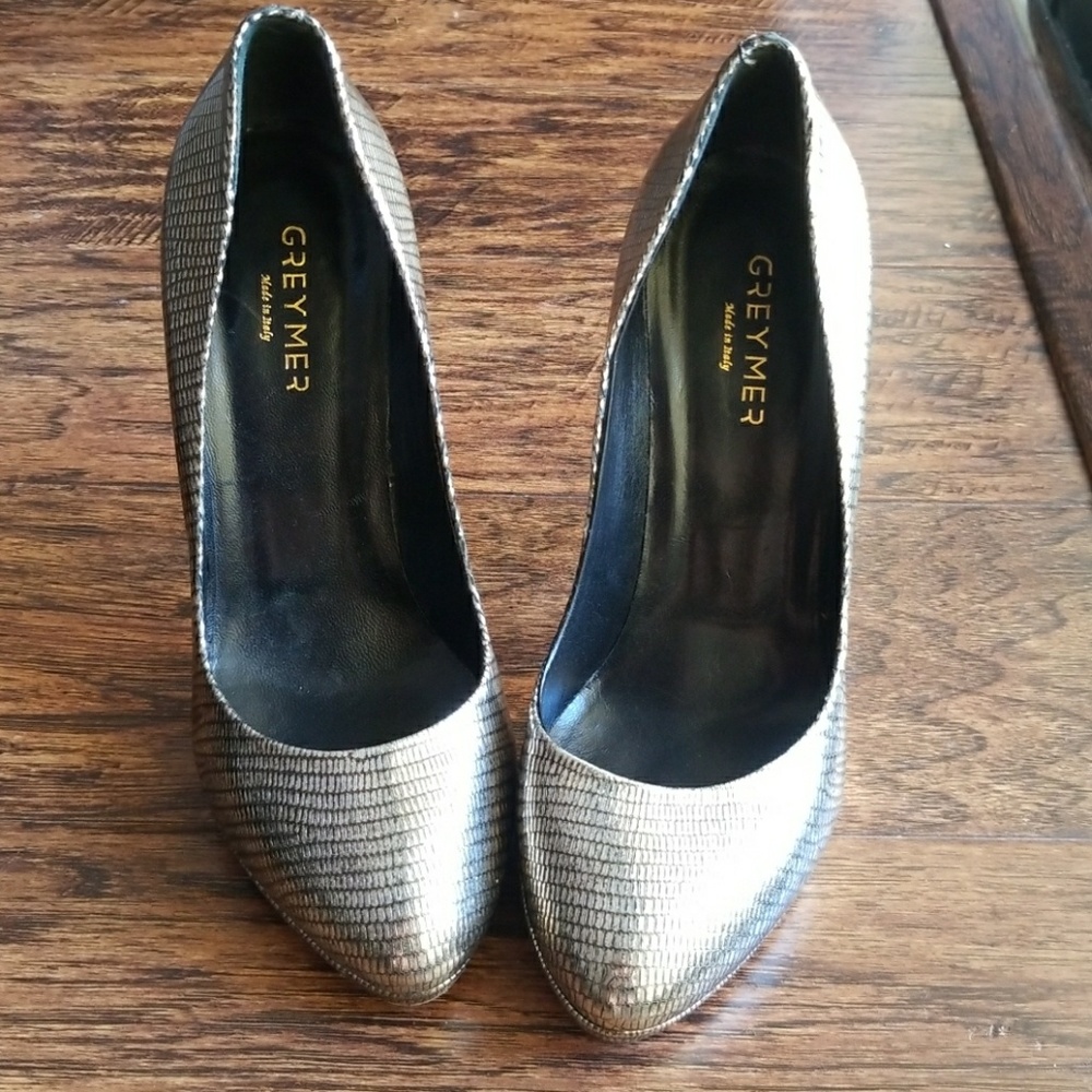 GREYMER Gold Heels Reptile Print
