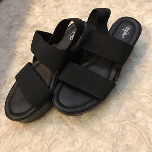 Black platform sandals
