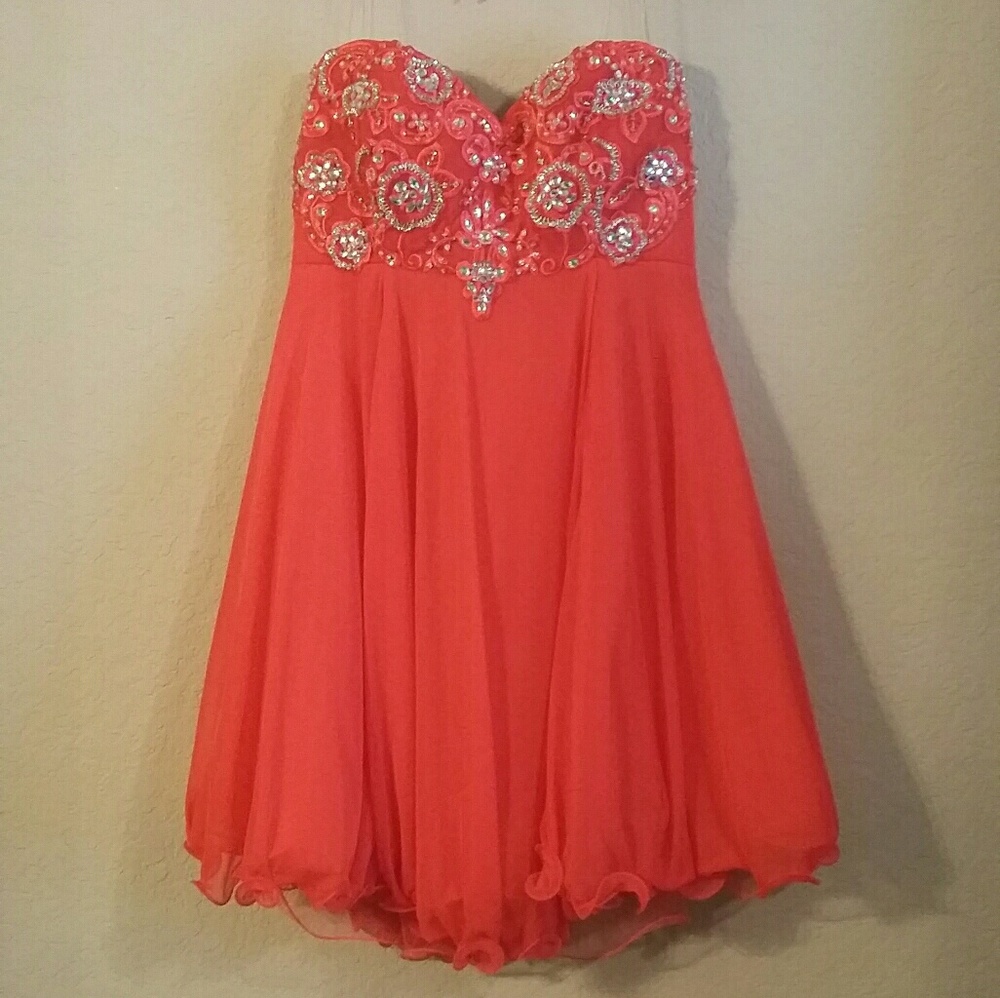 My Michelle strapless formal dress.