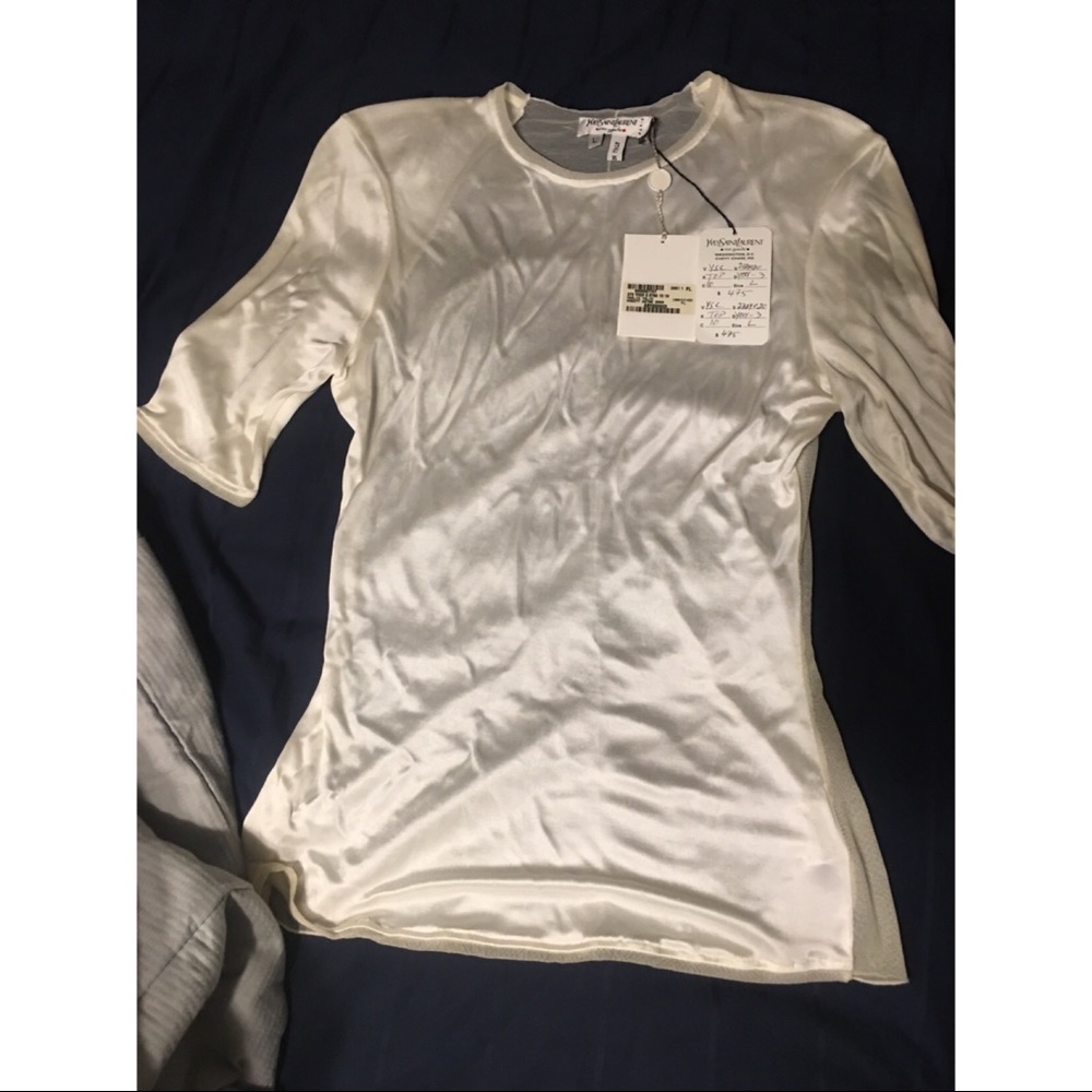 White see through back Yves Saint Laurent nwt