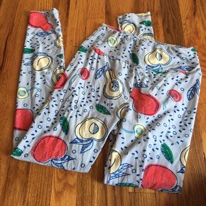 Light blue fruit lularoe OS GUC leggings